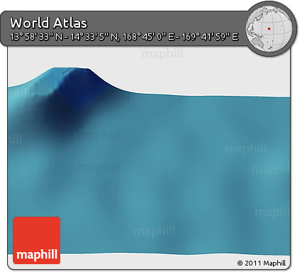 Satellite 3D Map of the Area around 14° 15' 49" N, 169° 13' 29" E