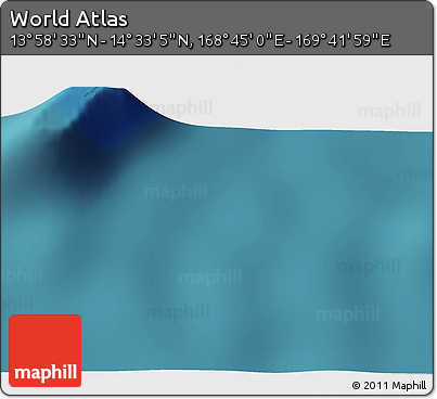 Satellite 3D Map of the Area around 14° 15' 49" N, 169° 13' 29" E