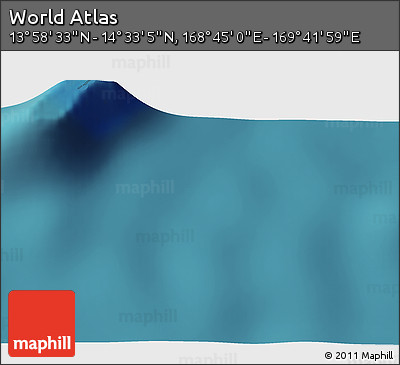 Satellite 3D Map of the Area around 14° 15' 49" N, 169° 13' 29" E