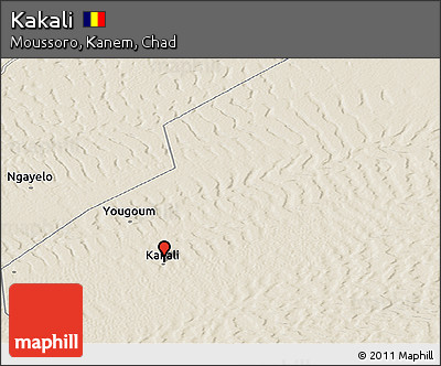 Shaded Relief Panoramic Map of Kakali