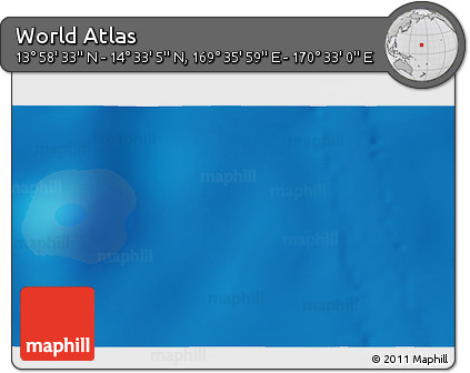 Physical 3D Map of the Area around 14° 15' 49" N, 170° 4' 29" E