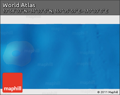 Physical 3D Map of the Area around 14° 15' 49" N, 170° 4' 29" E