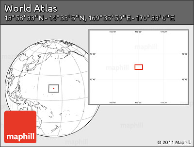Blank Location Map of the Area around 14° 15' 49" N, 170° 4' 29" E