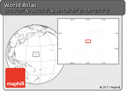 Blank Location Map of the Area around 14° 15' 49" N, 170° 4' 29" E