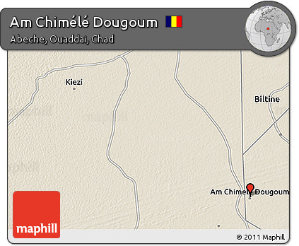 Shaded Relief 3D Map of Am Chimélé Dougoum