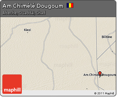 Shaded Relief 3D Map of Am Chimélé Dougoum
