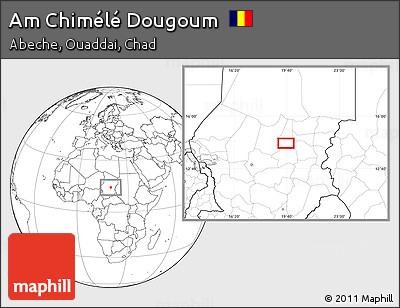 Blank Location Map of Am Chimélé Dougoum