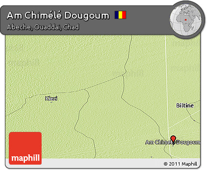 Physical Panoramic Map of Am Chimélé Dougoum