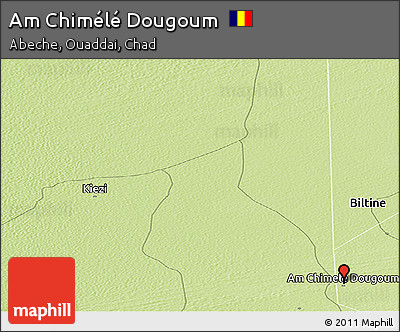 Physical Panoramic Map of Am Chimélé Dougoum