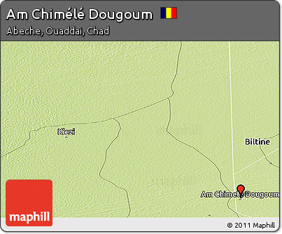 Physical Panoramic Map of Am Chimélé Dougoum