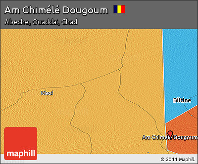 Political Panoramic Map of Am Chimélé Dougoum