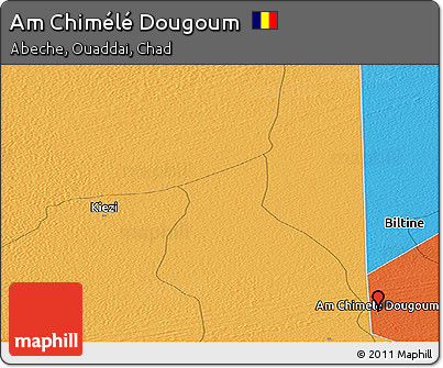 Political Panoramic Map of Am Chimélé Dougoum