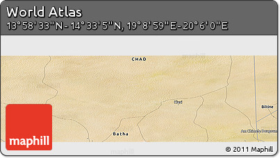 Satellite Panoramic Map of the Area around 14° 15' 49" N, 19° 37' 30" E