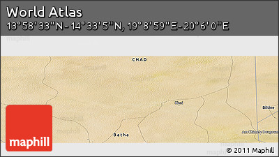 Satellite Panoramic Map of the Area around 14° 15' 49" N, 19° 37' 30" E