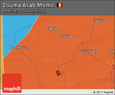 Political 3D Map of Zouma Asab Momo