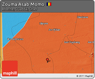 Political 3D Map of Zouma Asab Momo