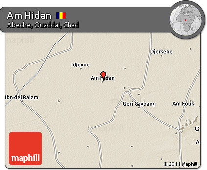 Shaded Relief 3D Map of Am Hidan