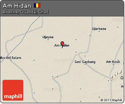 Shaded Relief 3D Map of Am Hidan