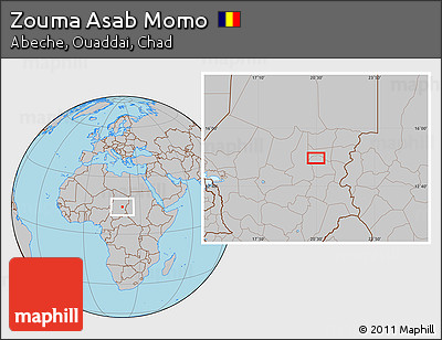 Gray Location Map of Zouma Asab Momo