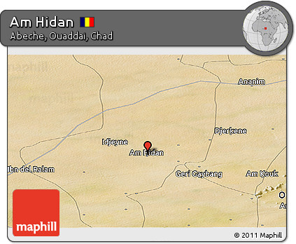Satellite Panoramic Map of Am Hidan