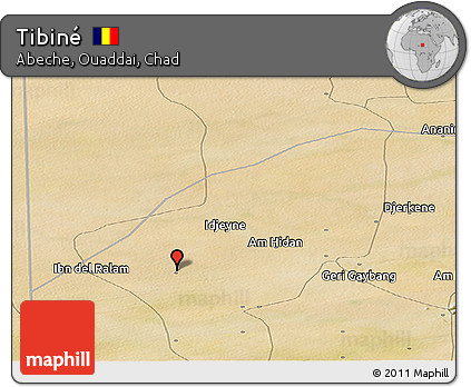 Satellite Panoramic Map of Tibiné