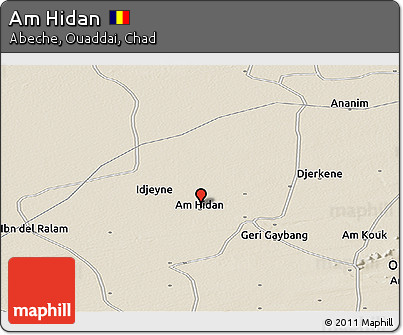 Shaded Relief Panoramic Map of Am Hidan