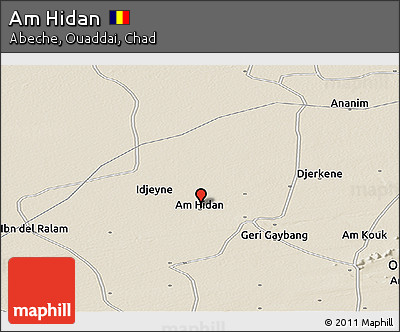 Shaded Relief Panoramic Map of Am Hidan