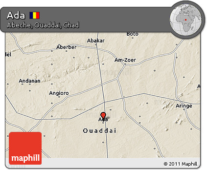 Shaded Relief 3D Map of Ada