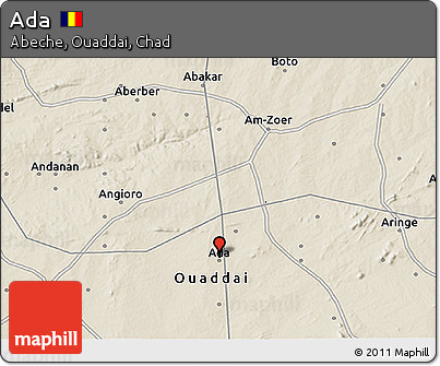 Shaded Relief 3D Map of Ada