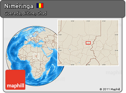 Shaded Relief Location Map of Niméringa