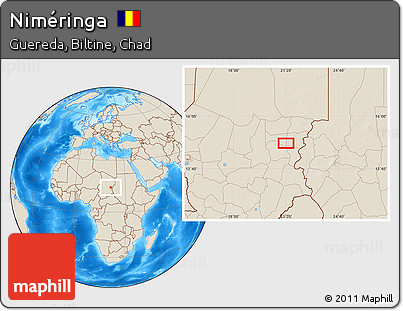 Shaded Relief Location Map of Niméringa