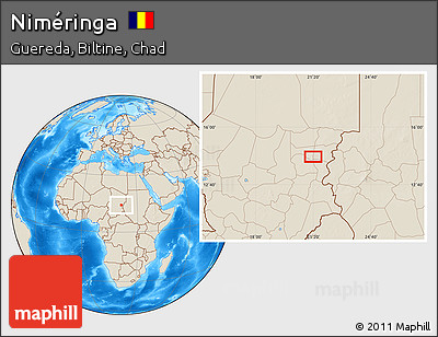 Shaded Relief Location Map of Niméringa