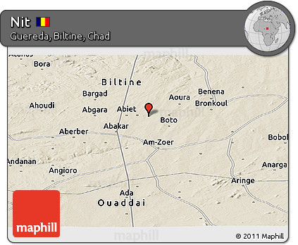 Shaded Relief Panoramic Map of Nit