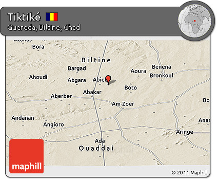 Shaded Relief Panoramic Map of Tiktiké