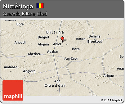 Shaded Relief Panoramic Map of Niméringa