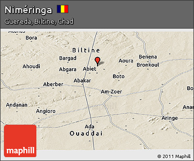 Shaded Relief Panoramic Map of Niméringa