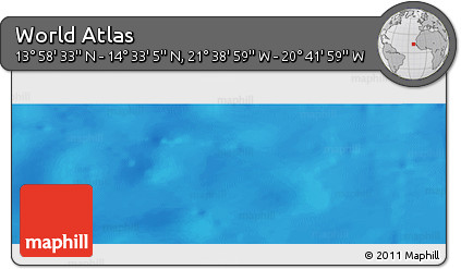 Physical Panoramic Map of the Area around 14° 15' 49" N, 21° 10' 29" W