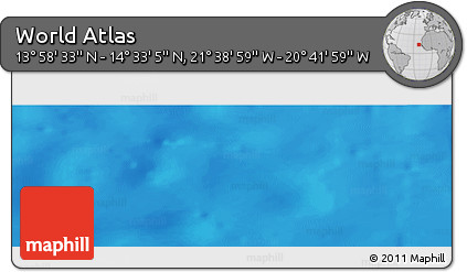 Shaded Relief Panoramic Map of the Area around 14° 15' 49" N, 21° 10' 29" W