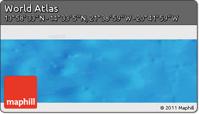 Shaded Relief Panoramic Map of the Area around 14° 15' 49" N, 21° 10' 29" W