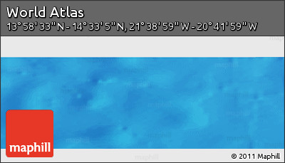 Shaded Relief Panoramic Map of the Area around 14° 15' 49" N, 21° 10' 29" W