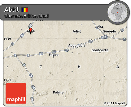 Shaded Relief Map of Abtil