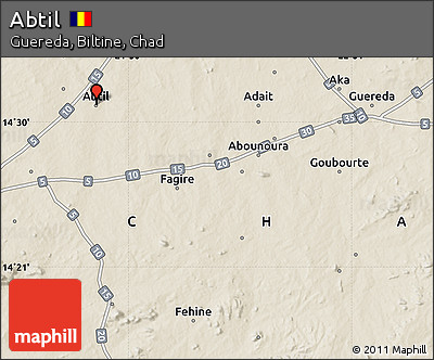 Shaded Relief Map of Abtil