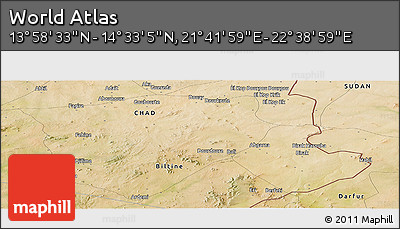 Satellite Panoramic Map of the Area around 14° 15' 49" N, 22° 10' 29" E