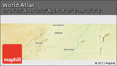 Physical Panoramic Map of the Area around 14° 15' 49" N, 28° 7' 30" E