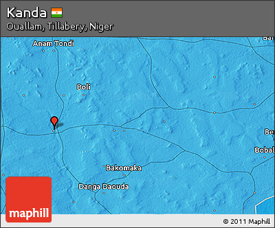Political 3D Map of Kanda