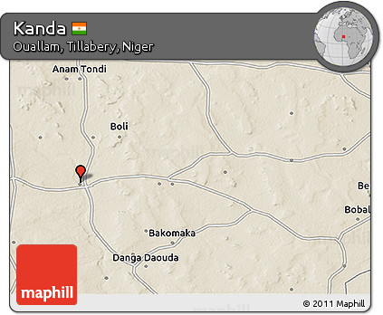 Shaded Relief 3D Map of Kanda