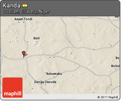 Shaded Relief 3D Map of Kanda