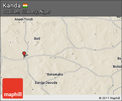 Shaded Relief 3D Map of Kanda