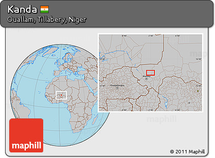 Gray Location Map of Kanda