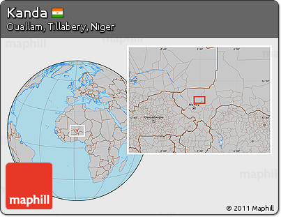 Gray Location Map of Kanda